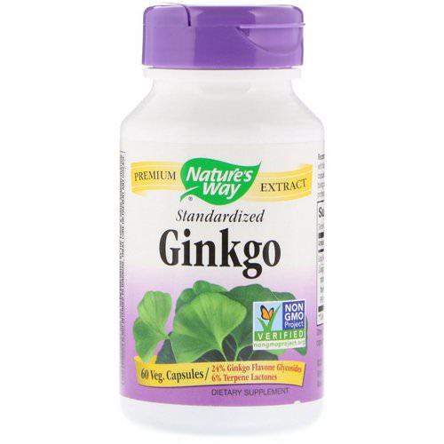 Nature's Way, Ginkgo, Standardized, 60 Veg. Capsules فوائد