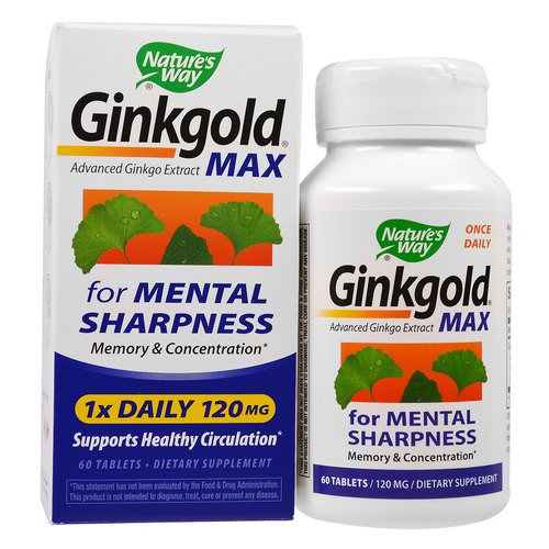 Nature's Way, Ginkgold Max, 120 mg, 60 Tablets فوائد