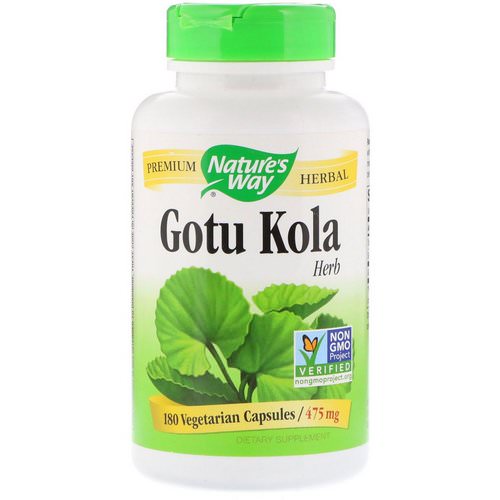 Nature's Way, Gotu Kola Herb, 475 mg, 180 Vegetarian Capsules فوائد