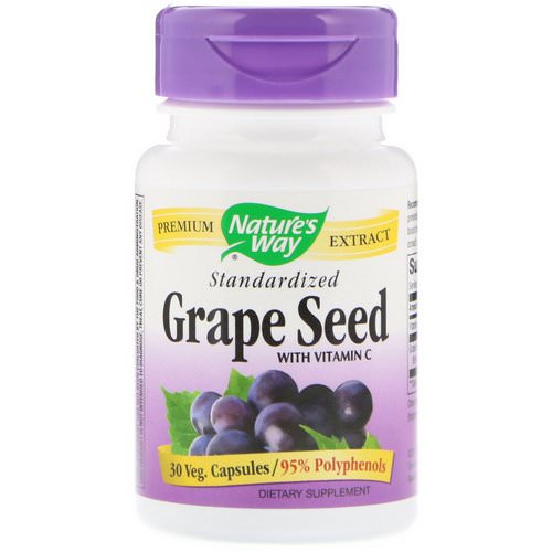 Nature's Way, Grape Seed with Vitamin C, Standardized, 30 Veg. Capsules فوائد
