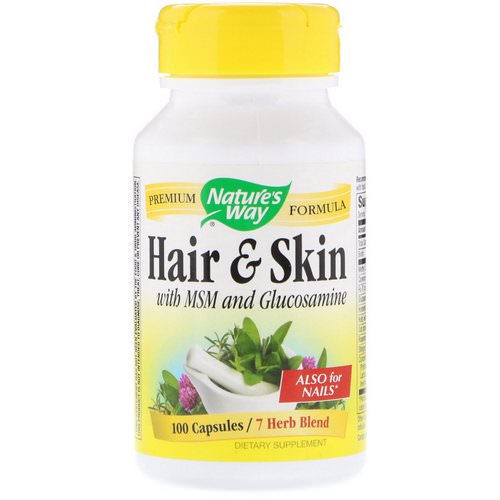 Nature's Way, Hair & Skin, With MSM and Glucosamine, 100 Capsules فوائد