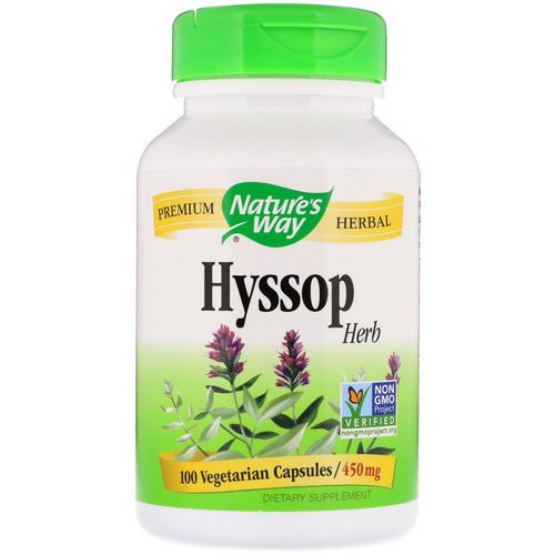 Nature's Way, Hyssop Herb, 450 mg, 100 Vegetarian Capsules فوائد