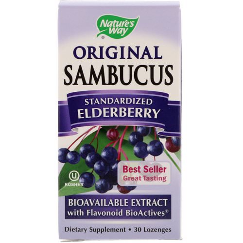 Nature's Way, Original Sambucus,Standardized Elderberry, 30 Lozenges فوائد