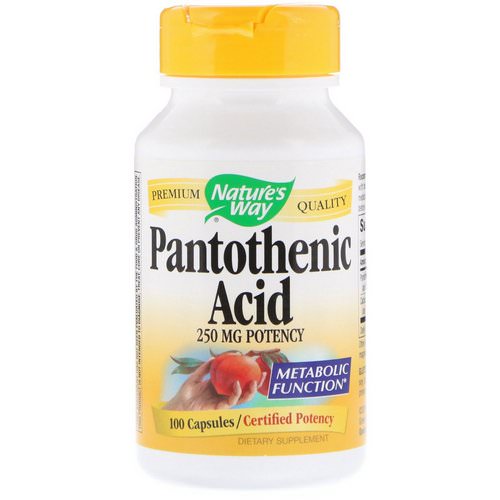 Nature's Way, Pantothenic Acid, 250 mg, 100 Capsules فوائد