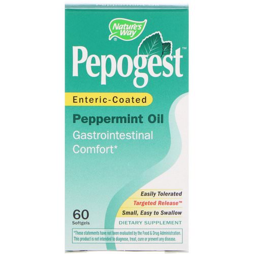 Nature's Way, Pepogest, Enteric-Coated Peppermint Oil, 60 Softgels فوائد