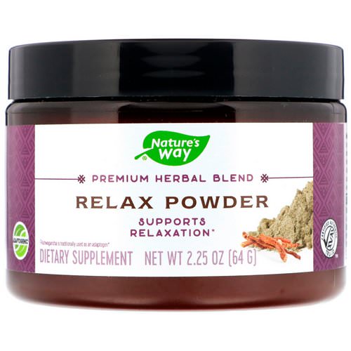 Nature's Way, Premium Herbal Blend, Relax Powder, 2.25 oz (64 g) فوائد
