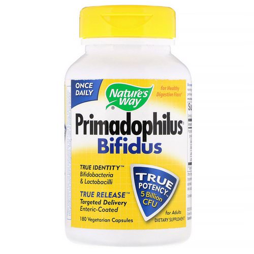 Nature's Way, Primadophilus Bifidus, 5 Billion CFU, 180 Vegetarian Capsules فوائد