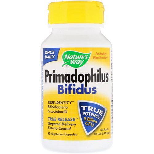 Nature's Way, Primadophilus, Bifidus, For Adults, 5 Billion CFU, 90 Vegetable Capsules فوائد