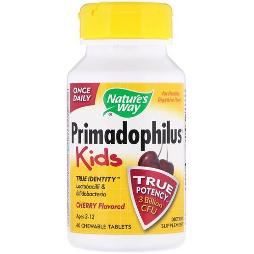 Nature's Way, Primadophilus Kids, Cherry, 60 Chewable Tablets فوائد