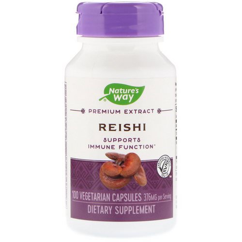Nature's Way, Reishi, Standardized, 376 mg, 100 Vegetarian Capsules فوائد