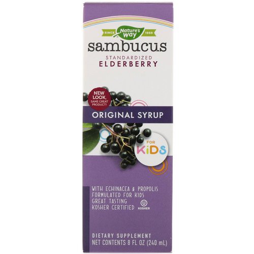 Nature's Way, Sambucus For Kids, Standardized Elderberry, Original Syrup, 8 fl oz (240 ml) فوائد