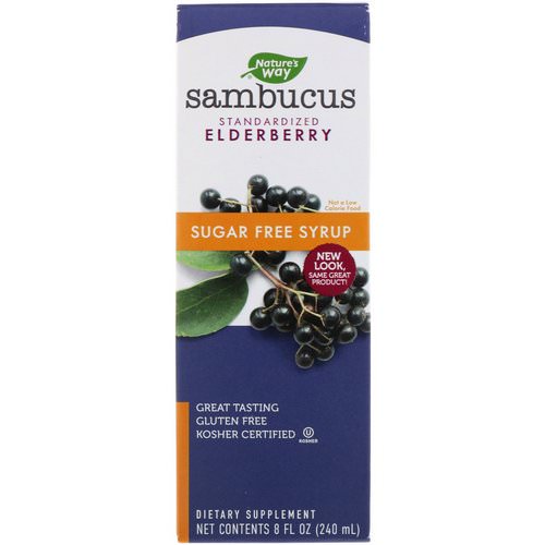 Nature's Way, Sambucus, Standardized Elderberry, Sugar-Free Syrup, 8 fl oz (240 ml) فوائد