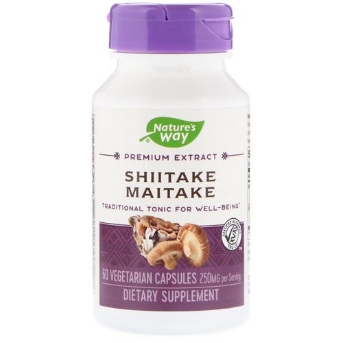 Nature's Way, Shiitake Maitake, 250 mg, 60 Vegetarian Capsules فوائد