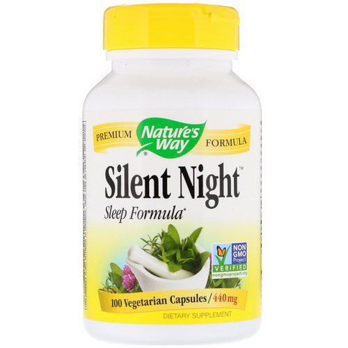 Nature's Way, Silent Night Sleep Formula, 440 mg, 100 Vegetarian Capsules فوائد