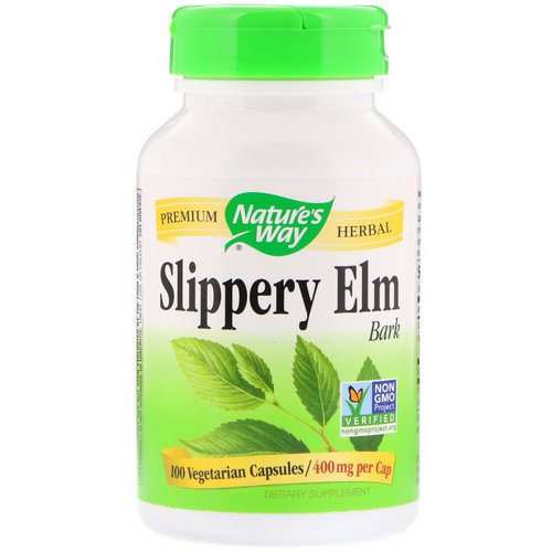 Nature's Way, Slippery Elm Bark, 400 mg, 100 Vegetarian Capsules فوائد