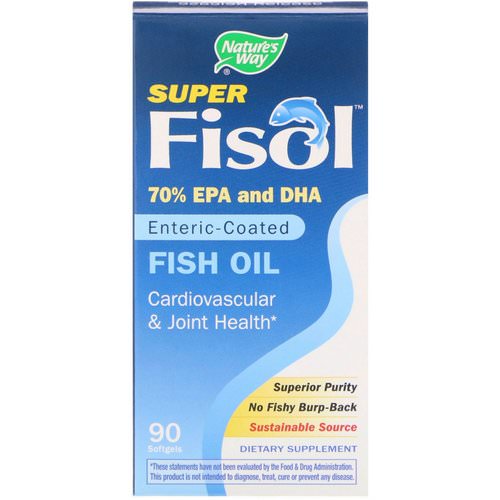 Nature's Way, Super Fisol Fish Oil, Enteric-Coated, 90 Softgels فوائد