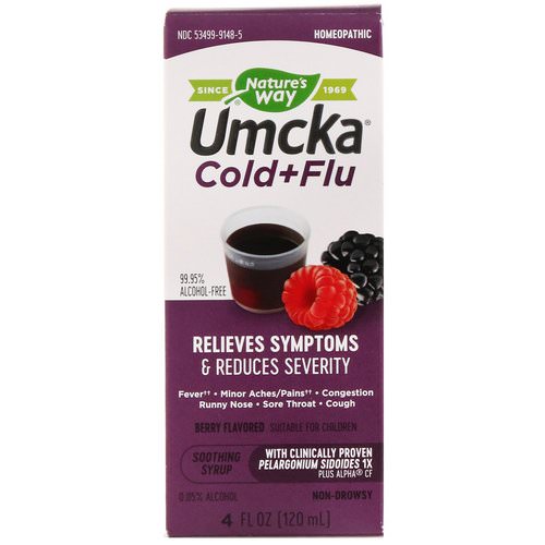 Nature's Way, Umcka Cold+Flu, Berry Flavored, 4 oz (120 ml) فوائد