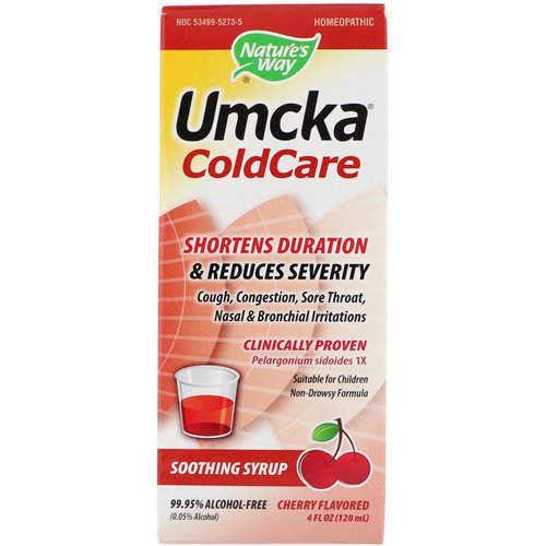 Nature's Way, Umcka, ColdCare, Soothing Syrup, Cherry, 4 fl oz (120 ml) فوائد