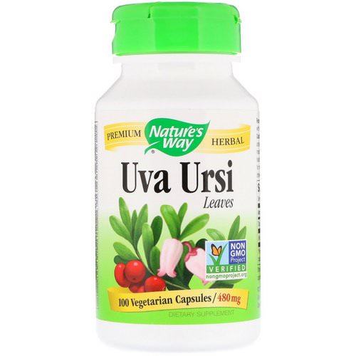 Nature's Way, Uva Ursi, Leaves, 480 mg, 100 Vegetarian Capsules فوائد