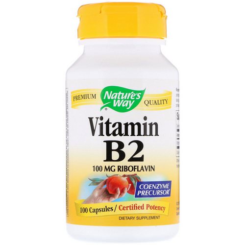 Nature's Way, Vitamin B2, 100 mg, 100 Capsules فوائد