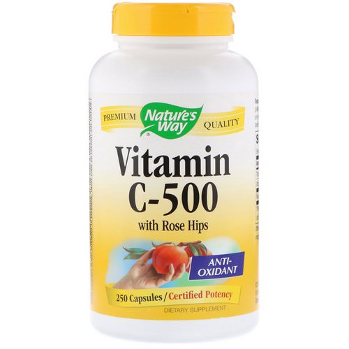 Nature's Way, Vitamin C-500 with Rose Hips, 250 Capsules فوائد