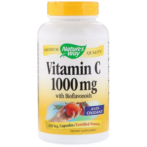 Nature's Way, Vitamin C with Bioflavonoids, 1,000 mg, 250 Veg. Capsules فوائد