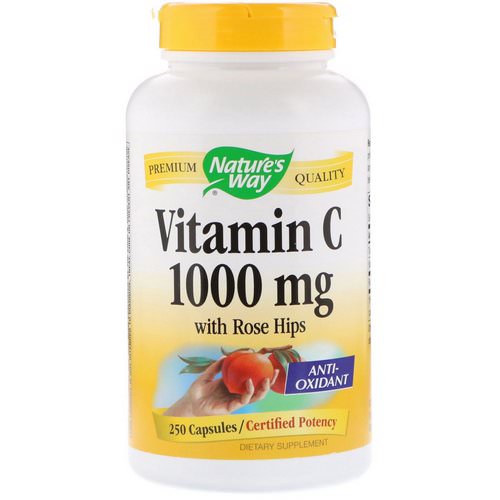 Nature's Way, Vitamin C with Rose Hips, 1,000 mg, 250 Capsules فوائد