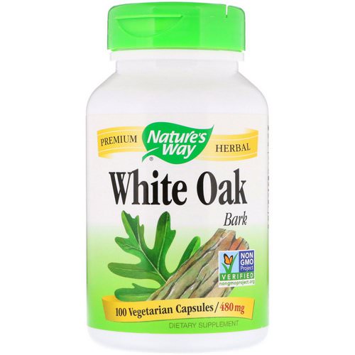 Nature's Way, White Oak Bark, 480 mg, 100 Vegetarian Capsules فوائد