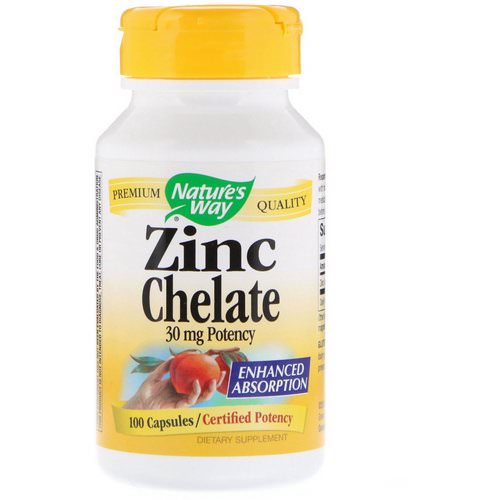 Nature's Way, Zinc Chelate, 30 mg, 100 Capsules فوائد