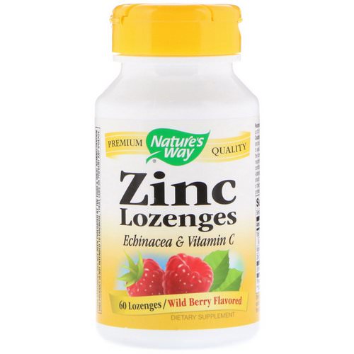 Nature's Way, Zinc Lozenges, Wild Berry Flavored, 60 Lozenges فوائد