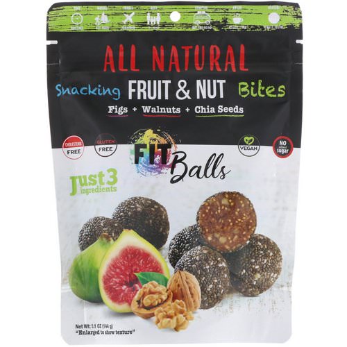 Nature's Wild Organic, All Natural, Snacking Fruit & Nut Bites, Fit Balls, Figs + Walnuts + Chia Seeds, 5.1 oz (144 g) فوائد