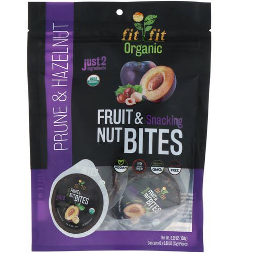 Nature's Wild Organic, Organic, Fruit & Snacking Nut Bites, Prune & Hazelnut, 6 Pack, 0.88 oz (25 g) فوائد