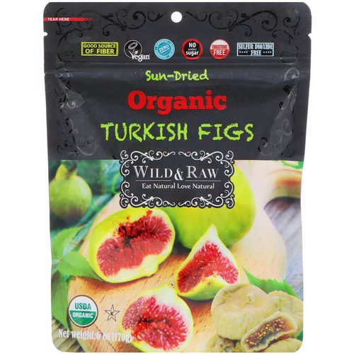 Nature's Wild Organic, Wild & Raw, Sun-Dried, Organic Turkish Figs, 6 oz (170 g) فوائد