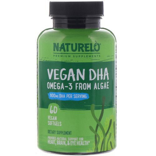 NATURELO, Vegan DHA, Omega-3 from Algae, 800 mg, 60 Vegan Softgels فوائد
