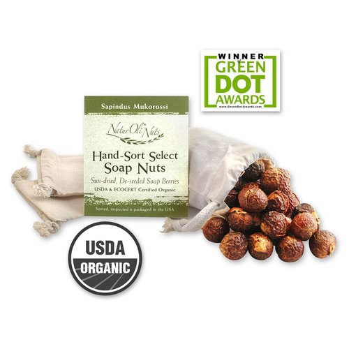 NaturOli, Organic, Hand-Sort Select Soap Nuts With 1 Muslin Drawstring Bag, 4 oz فوائد