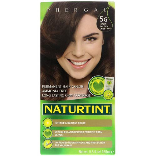 Naturtint, Permanent Hair Color, 5G Light Golden Chestnut, 5.6 fl oz (165 ml) فوائد