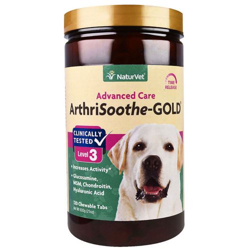 NaturVet, ArthriSoothe-GOLD, Advanced Care, Level 3, 120 Chewable Tablets, 1.3 lbs (600 g) فوائد