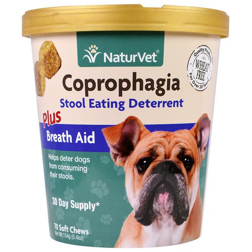 NaturVet, Coprophagia, Stool Eating Deterrent Plus Breath Aid, 70 Soft Chews, 5.4 oz (154 g) فوائد