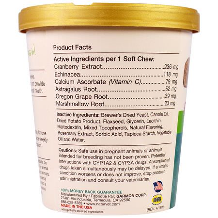 NaturVet, Cranberry Relief For Dogs Plus Echinacea, 60 Soft Chews, 6.3 oz (180 g):المعادن, فيتامينات الحي,انات الأليفة