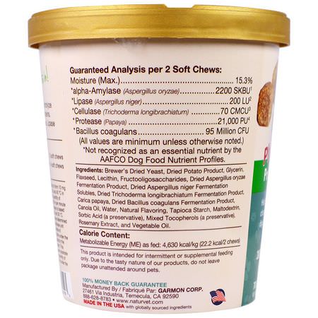 NaturVet, Digestive Enzymes, Plus Pre and Probiotic, 70 Soft Chews, 5.9 oz (168 g):الحي,انات الأليفة البر,بي,تيك, المكملات الغذائية للحي,انات الأليفة