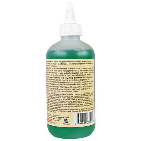 NaturVet, Ear Wash Plus Tea Tree Oil, Baby Powder Scent, 8 fl oz (236 ml):العناية بالعي,ن, أذن الحي,انات الأليفة