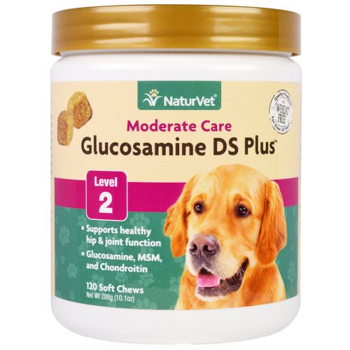 NaturVet, Glucosamine DS Plus, Moderate Care, Level 2, 120 Soft Chews, 10.1 oz (288 g) فوائد