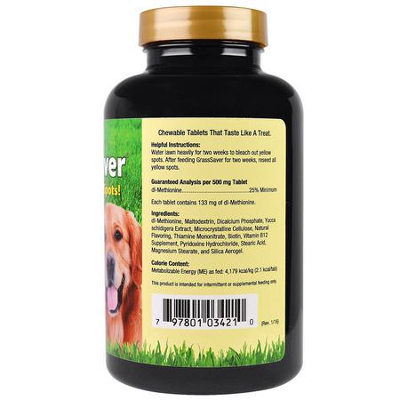 NaturVet, GrassSaver, 500 Chewable Tabs, 8.8 oz (250 g):المعادن, فيتامينات الحي,انات الأليفة
