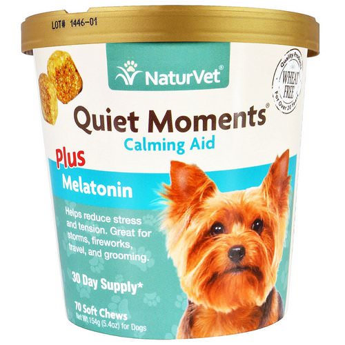 NaturVet, Quiet Moments, Calming Aid Plus Melatonin, 70 Soft Chews فوائد