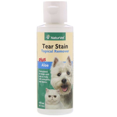 NaturVet, Tear Stain, Topical Remover Plus Aloe, For Dogs & Cats, 4 fl oz (118 ml) فوائد