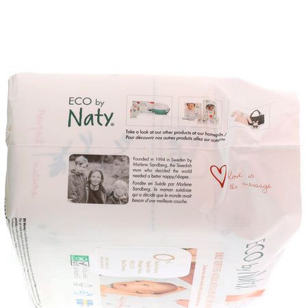 Naty, Diapers for Sensitive Skin, Size 1, 4-11 lbs (2-5 kg), 25 Diapers:حفاضات يمكن التخلص منها