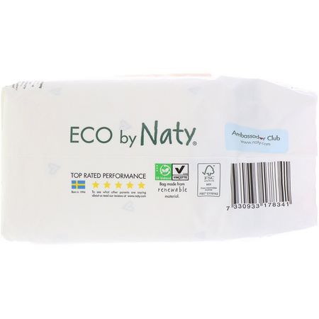 Naty, Diapers, Size N, -11 lbs (-4,5 kg), 25 Diapers:حفاضات يمكن التخلص منها