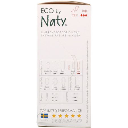 Naty, Panty Liners, Large, 28 Eco Pieces:بطانة الملابس الداخلية, النظافة الأنثوية
