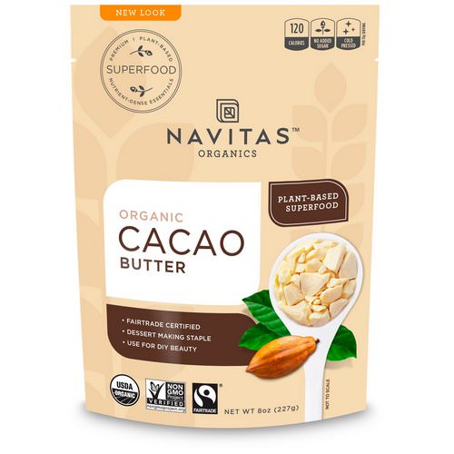 Navitas Organics, Organic Cacao Butter, 8 oz (227 g) فوائد
