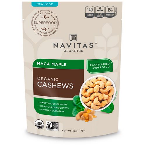 Navitas Organics, Organic Cashews, Maca Maple, 4 oz (113 g) فوائد